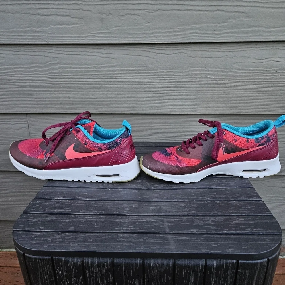 Nike Air Max Thea Print N7 Running Shoes Deep Garnet Red Sneakers Womens Size 9